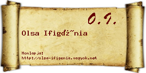 Olsa Ifigénia névjegykártya